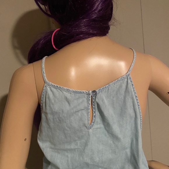 NO BOUNDARIES DENIM CROCHET TOP Size XL-XG - Picture 3 of 4